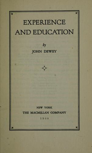 image of John Dewey's work Experience and Education