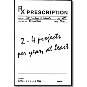a prescription pad list 2-4 projects per year, at least