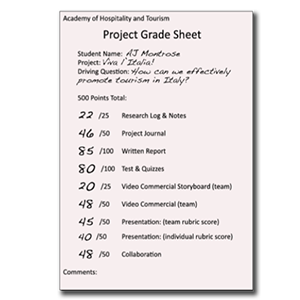 image of a project grade sheet